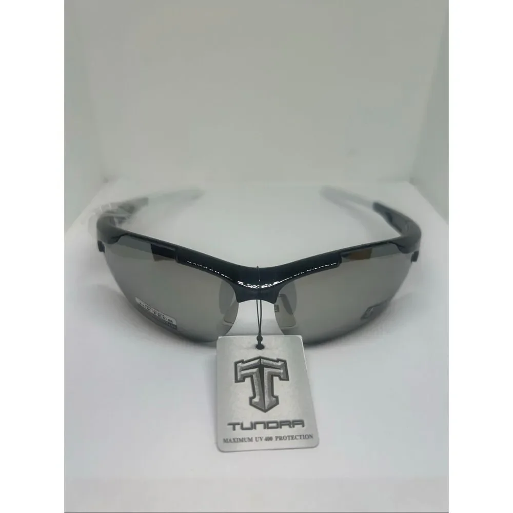 Sport Wrap Semi Rimless Sunglasses Mirrored UV400 Protection Lightweight